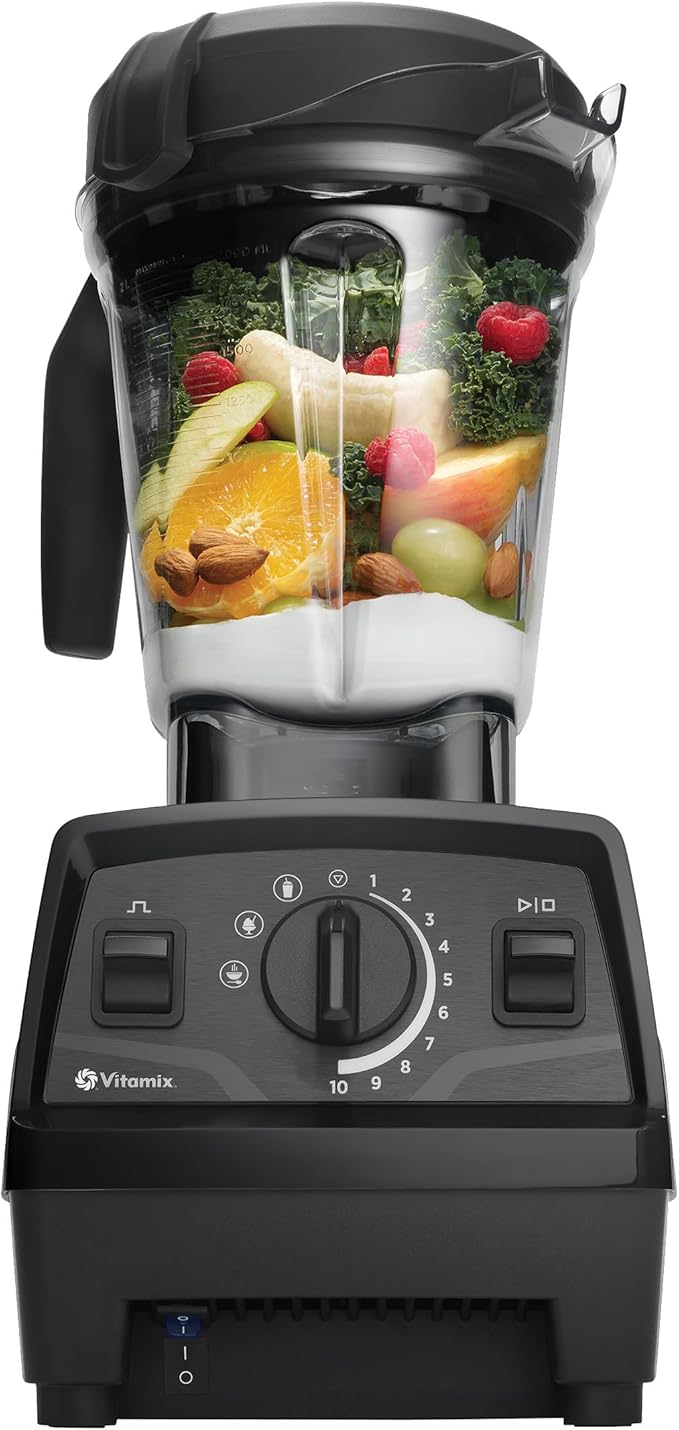 Vitamix Explorian with Programs, Three Blending Programs, Professional-Grade Blender for Smoothies and More, Self-Cleaning Kitchen Appliance, 64 Oz Container, Black (Renewed Premium)